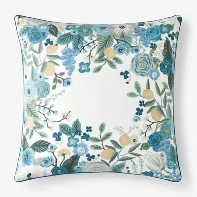 The Company Store Garden Party Decorative Square Pillow Cover In Blue/green/teal