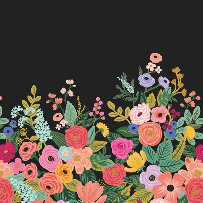 The Company Store Garden Party Traditional Wall Mural In Black/green/pink