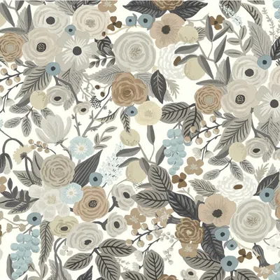 The Company Store Garden Party Traditional Wallpaper In Beige/brown/gray