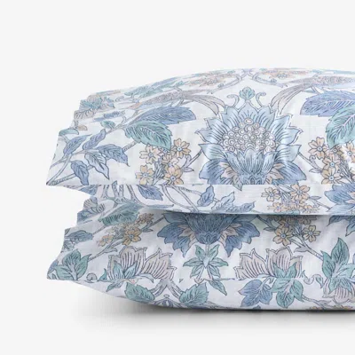 The Company Store Garden Song Premium Smooth Sateen Pillowcase Set In Blue
