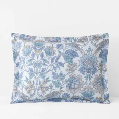 The Company Store Garden Song Premium Smooth Sateen Sham In Blue