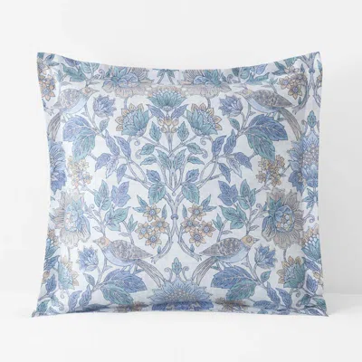 The Company Store Garden Song Premium Smooth Sateen Sham In Blue