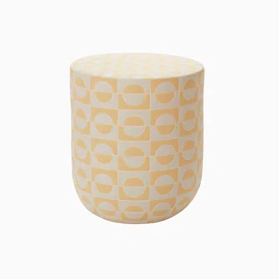 The Company Store Garden Stool In Orange/coral