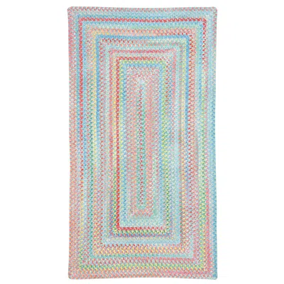 The Company Store Garden Stripe Reversible Braided Cotton Rug In Blue