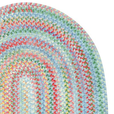 The Company Store Garden Stripe Reversible Braided Cotton Rug In Multi