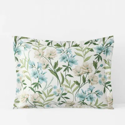 The Company Store Gardenia Mist Premium Smooth Wrinkle-free Sateen Sham In Blue/green/teal