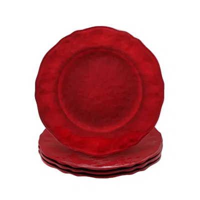 The Company Store Garnet Melamine Salad Plates, Set Of 4 In Red