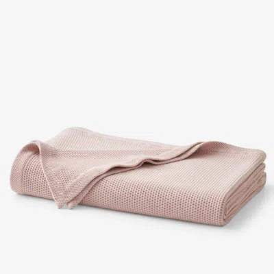 The Company Store Garter Stitch Blanket In Pink Blush