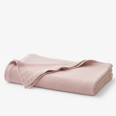 The Company Store Garter Stitch Blanket In Pink Blush