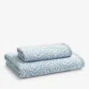 Shop The Company Store Ginkgo And Wildflower Jacquard Hand Towel In Gingko Light Blue