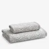The Company Store Ginkgo And Wildflower Jacquard Hand Towel In Gray