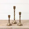 The Company Store Gold Candlestick Holder, Set Of 3 In Yellow