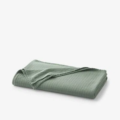 The Company Store Gossamer Cotton Throw Blanket In Green