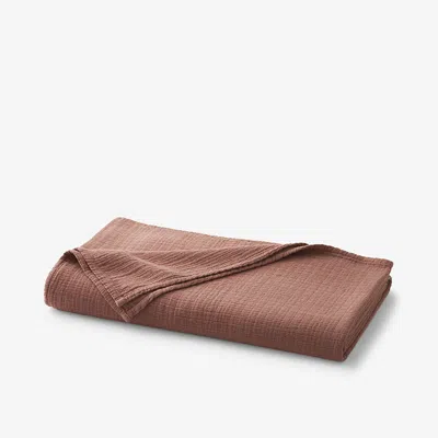 The Company Store Gossamer Cotton Throw Blanket In Orange/coral