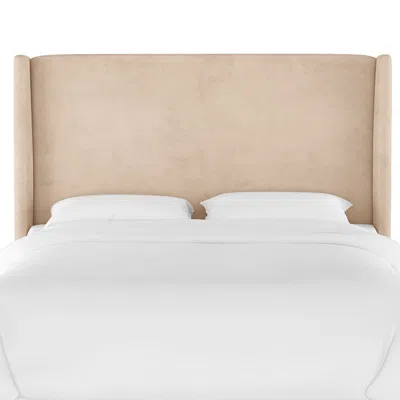 The Company Store Gramercy Velvet Headboard In Beige