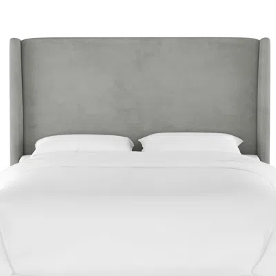 The Company Store Gramercy Velvet Headboard In Steel Gray