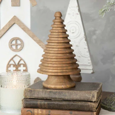 The Company Store Grooved Wood Tree, Brown |