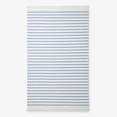 The Company Store Hammam Cotton Beach Towel In Blue Stripe