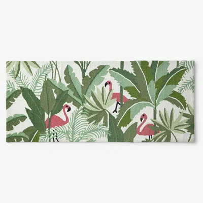 The Company Store Hand-hooked Indoor/outdoor Rug In Green