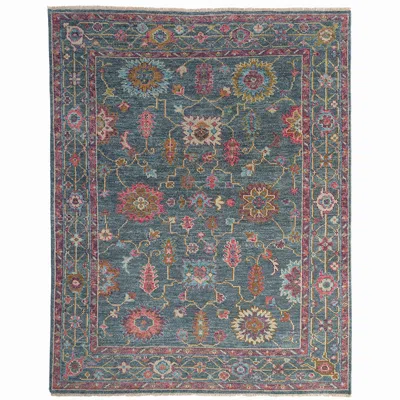 The Company Store Hand Knotted Traditional Wool Rug In Blue/pink