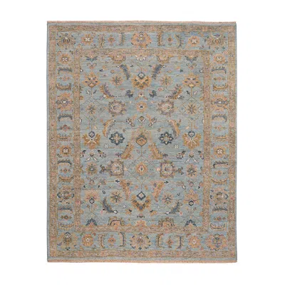 The Company Store Hand Knotted Traditional Wool Rug In Ice Blue