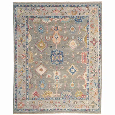 The Company Store Hand Knotted Traditional Wool Rug In Pewter Blue