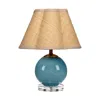 The Company Store Handblown Glass Table Lamp In Blue