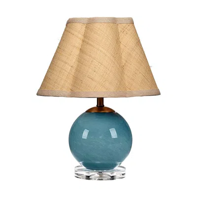 The Company Store Handblown Glass Table Lamp In Blue