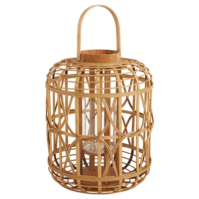 The Company Store Handmade Bamboo Lantern In Brown