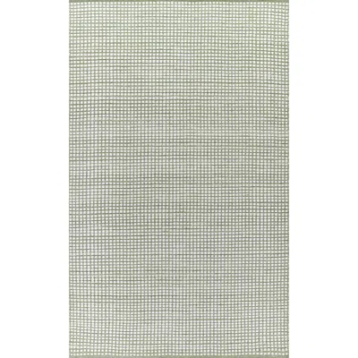The Company Store Handwoven Mini Checkered Performance Rug In Green
