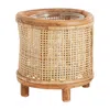 The Company Store Handwoven Rattan Candle Holder In Brown