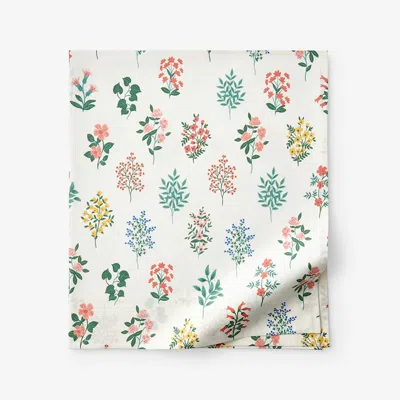 The Company Store Hawthorne Classic Cool Percale Flat Bed Sheet In Green/ivory/pink
