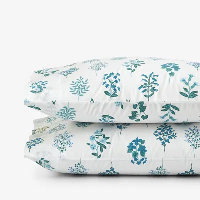 The Company Store Hawthorne Classic Cool Percale Pillowcase Set In Blue/teal/turquoise