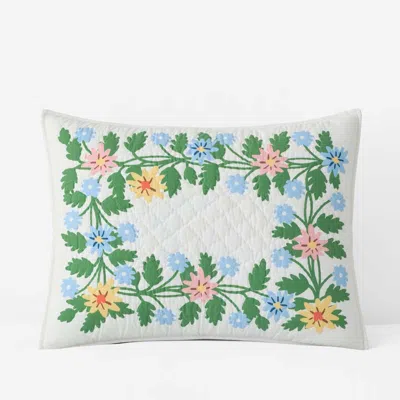 The Company Store Helena Quilted Sham In Green