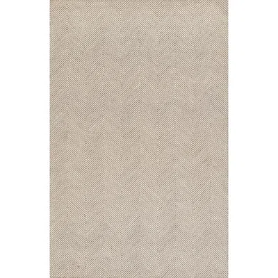 The Company Store Herringbone Hand Tufted Wool Rug In Brown