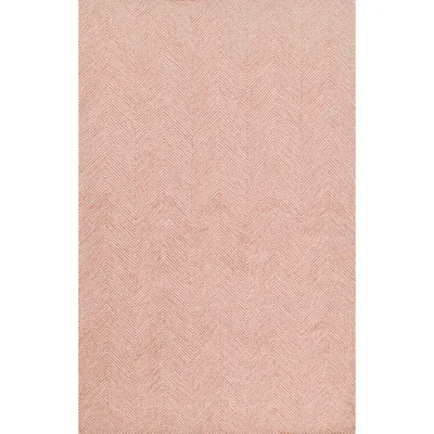 The Company Store Herringbone Hand Tufted Wool Rug In Pink