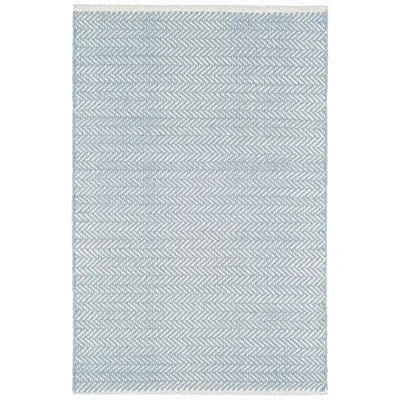 The Company Store Herringbone Handwoven Cotton Rug In Blue