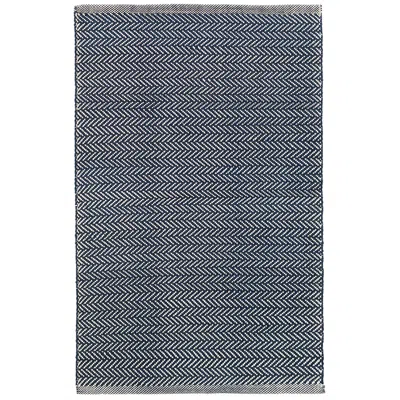 The Company Store Herringbone Handwoven Cotton Rug In Navy