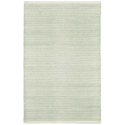 The Company Store Herringbone Handwoven Cotton Rug In Ocean Green