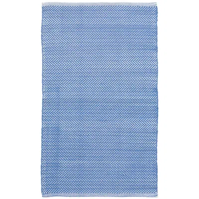 The Company Store Herringbone Handwoven Reversible Indoor/outdoor Rug In Blue