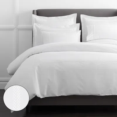 The Company Store Hewett Luxe Smooth Egyptian Cotton Sateen Duvet Cover In White