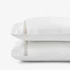 The Company Store Hewett Luxe Smooth Egyptian Cotton Sateen Pillowcase Set In Beige/white