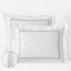 The Company Store Hewett Luxe Smooth Egyptian Cotton Sateen Sham In Beige/white