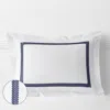 The Company Store Hewett Luxe Smooth Egyptian Cotton Sateen Sham In Blue/white