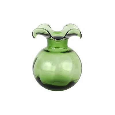 The Company Store Hibiscus Glass Fluted Vases In Dark Green
