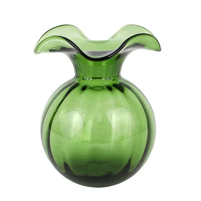 The Company Store Hibiscus Glass Fluted Vases In Dark Green