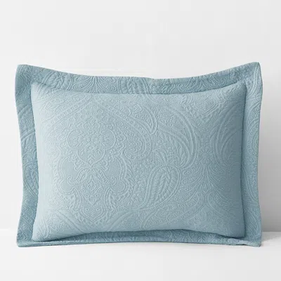 The Company Store Hillcrest Cotton Matelassé Sham In Blue