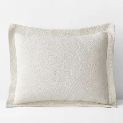 The Company Store Hillcrest Cotton Matelassé Sham In Ivory