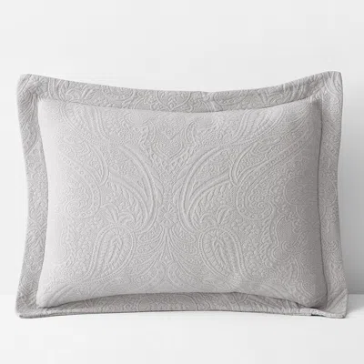 The Company Store Hillcrest Cotton Matelassé Sham In Light Gray