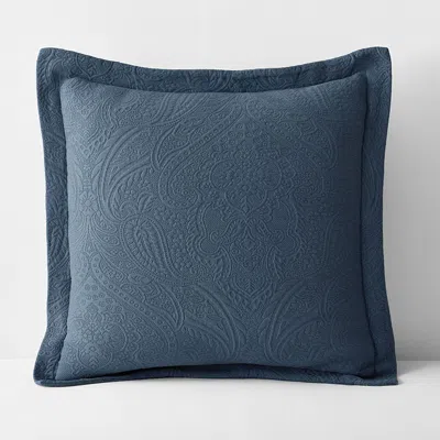 The Company Store Hillcrest Cotton Matelassé Sham In Steel Blue
